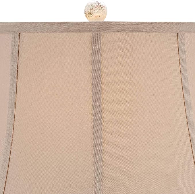 Regency Hill Isabella Rustic Country Cottage Table Lamps 29" Tall Set of 2 Crackled Ivory Glaze Ceramic Handles Jar Beige Bell Shade for Bedroom Living Room House Bedside Nightstand Office - Bloomnest