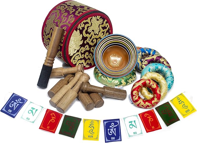 ESK Chakra Healing Tibetan Singing Bowl Set of 7 for Meditation- Himalayan Singing bowls, ESK 11 - Bloomnest