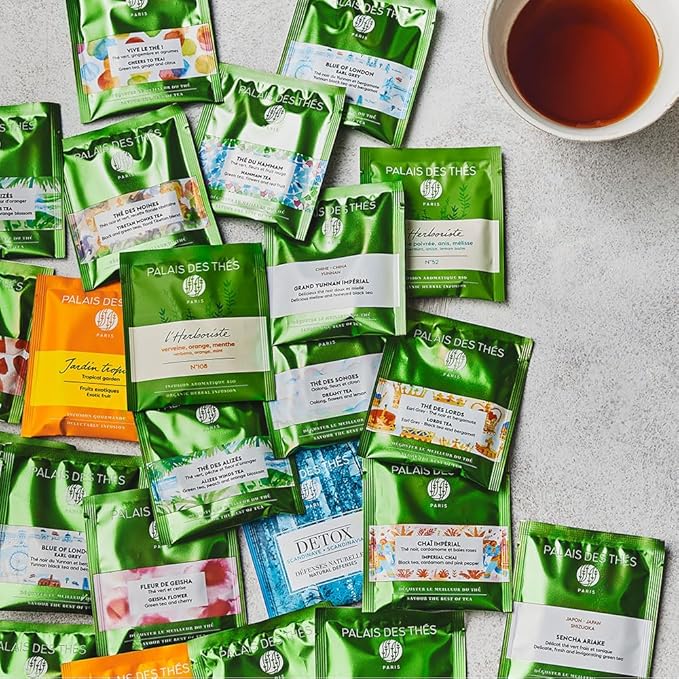 Palais des Thés - Spring Green Tea, Mint & Bergamot - Premium Tea Bags, Serves 20 Cups - Bloomnest