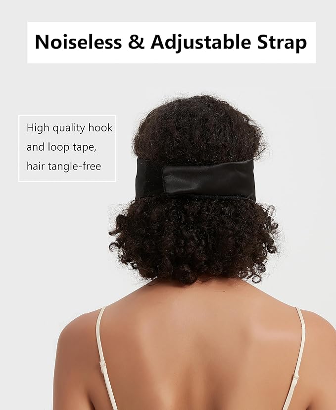 ALASKA BEAR Mulberry Silk Eye Mask, Wraparound Style Sleeping Mask and Ear Muff Blindfold for Full Blackout and Deep Sleep, Adjustable - Bloomnest