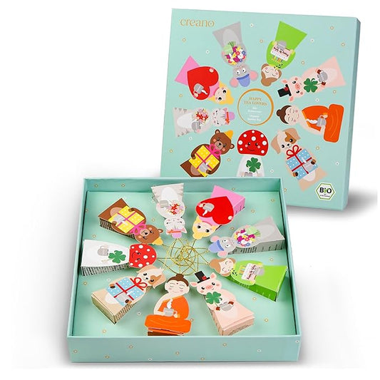 Creano Organic Herbal Tea Gift Set ‘Tea Lovers’ – 9 pyramid tea bags in 9 cute shapes to give as gifts – 22.5g* - Bloomnest