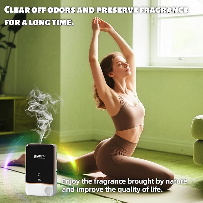 Waterless Essential Oil Diffuser for Home & Office Cordless Battery Operated Aroma Diffuser with 7 Mist Levels, Ultrasonic Air Freshener for Large Rooms Bedroom Bathroom Car Small & Portable - Bloomnest