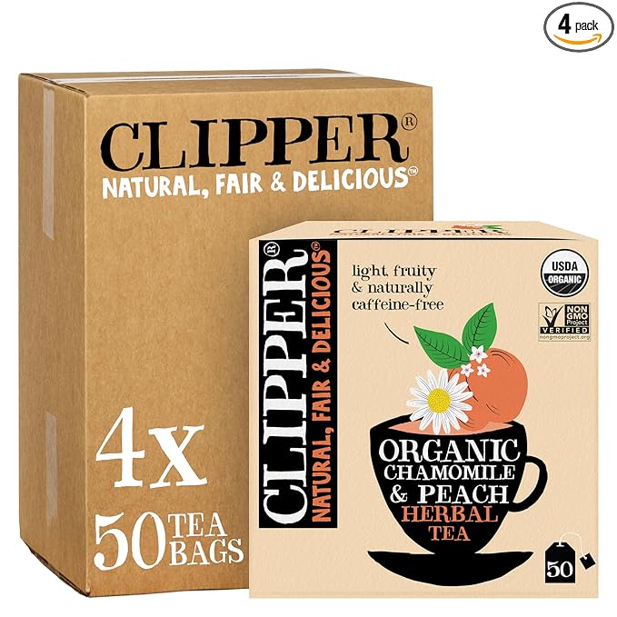 Clipper Tea Chamomile & Peach Teabags – USDA Organic, Great Hot or Iced – Natural, Fair & Delicious Fruity Chamomile & Peach Infusion – 200 Tea Bags - Bloomnest