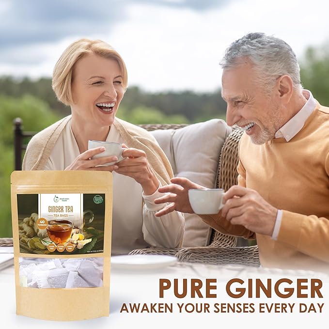 NHAT ANH FARM - Premium Ginger Tea Bags -Dried Ginger Root Tea Bags - 40 Teabags, 2.5g/bag. 100% Natural & Pure, Caffeine Free. Good for your health. - Bloomnest