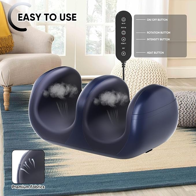 Cordless Rechargeable Foot Massager, 2025 Upgraded Foot Massager with Heat for Cord Remote Control, Portable for Home/Office Use, Gifts for Dad, Mom - Bloomnest