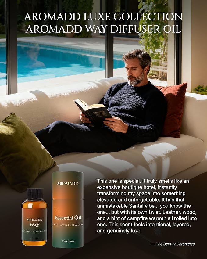AROMADD Way Diffuser Oil Inspired by Luxury Hotel Scent 3.38 Fl Oz (100ml), Aroma Diffuser & Hotel Fragrance Diffuser Oil, Essential Oil Diffuser for Aromatherapy, Long-Lasting - Bloomnest