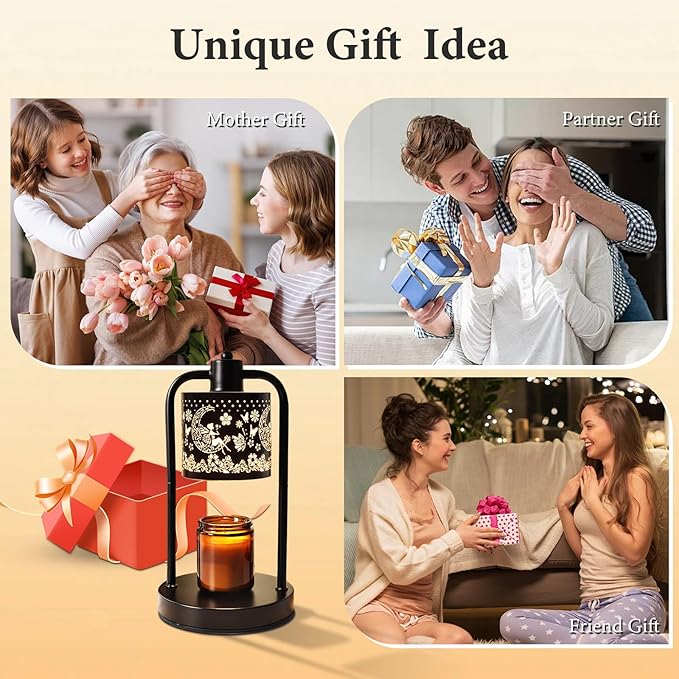 Candle Warmer Lamp Wax Light, Wax Melt Warming Lamps for Jar Candles with Timer Dimmable for Birthday, Room, New House, Bedroom, Vintage Home Decor - Bloomnest