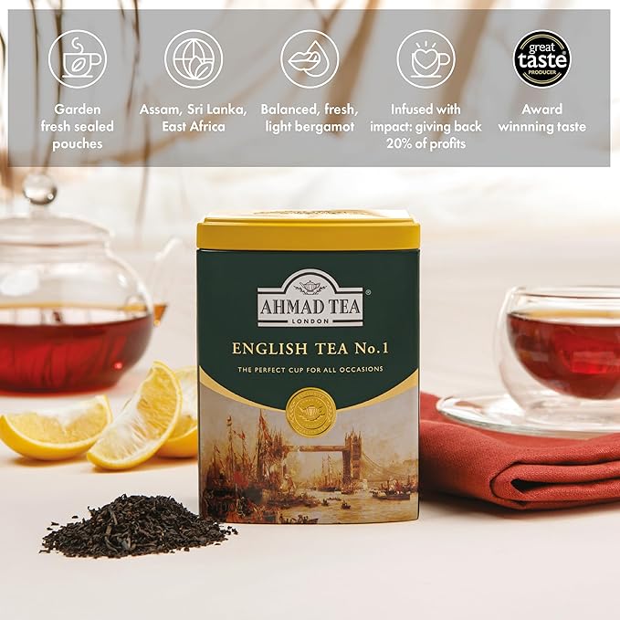 Ahmad Tea Caddy Gift Tin, English Scene, English Tea No.1, 100 Gram - Bloomnest