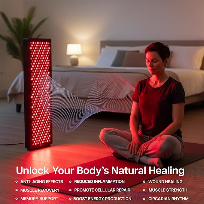 Life Finds 12 x 38 inch Red Light Therapy Panel Lamp for Skin and Muscles, Near Infrared Treatment, 300-LEDs, 390W, 5 Wavelength Modes, 214 Irradiance, Remote Control, LF-RL36 LifeFinds