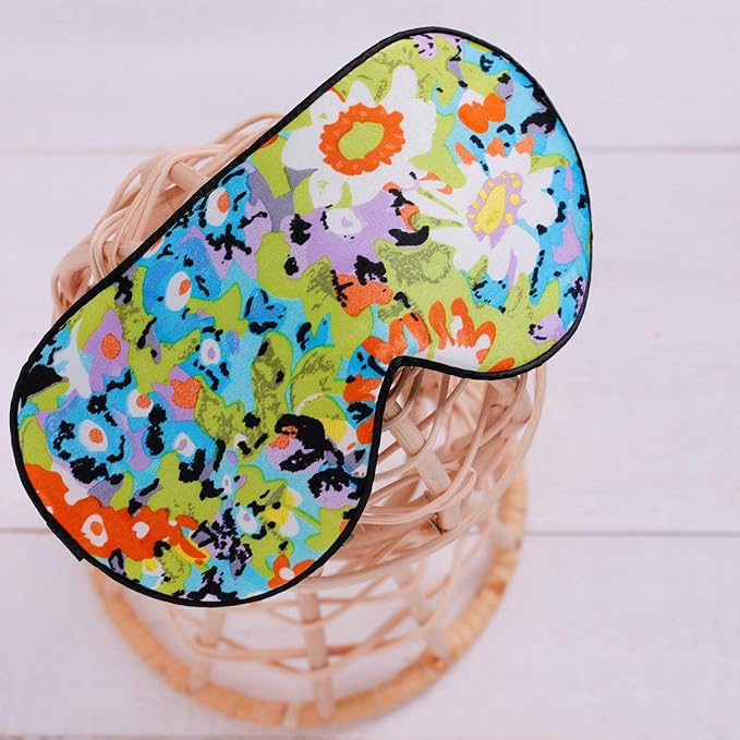 Maxfeel 100% Pure Silk Eye Mask - Sleep Eye Cover in Printed Colors (#17) - Bloomnest