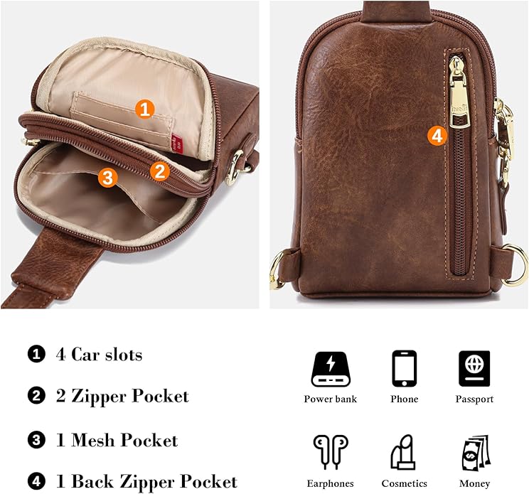 INICAT Small Sling Bag for Women Everyday & Travel Crossbody Bags Lightweight Cross Body Purses Vegan Leather - Bloomnest