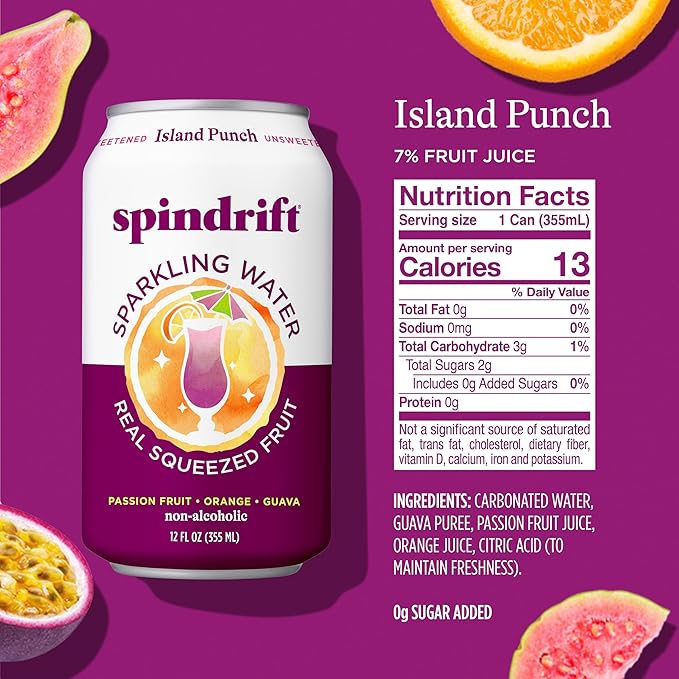 Spindrift Island Punch Can 12 Ounce (Pack of 24) - Bloomnest