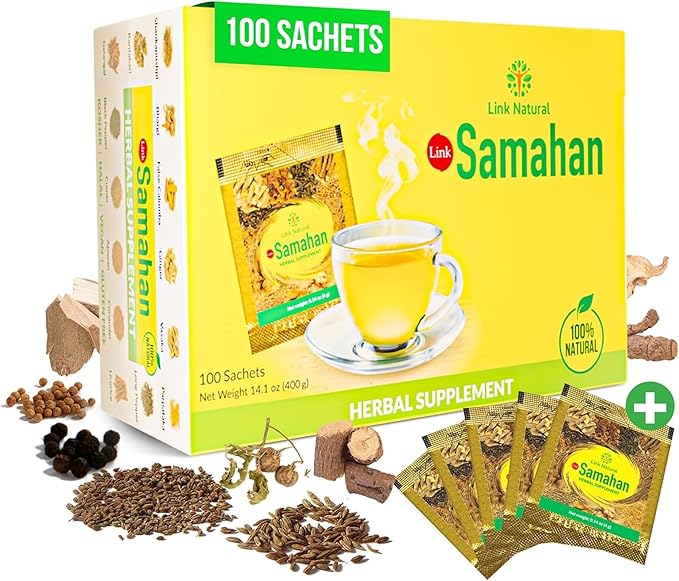 SAMAHAN Ayurvedic Herbal Tea Packets - Sri Lankan Ceylon Blend with 14 Natural Herbs Including Ginger, Black Pepper & More, Herbal Tea Bags for Wellness, Relaxation & Daily Comfort - 100 Count - Bloomnest