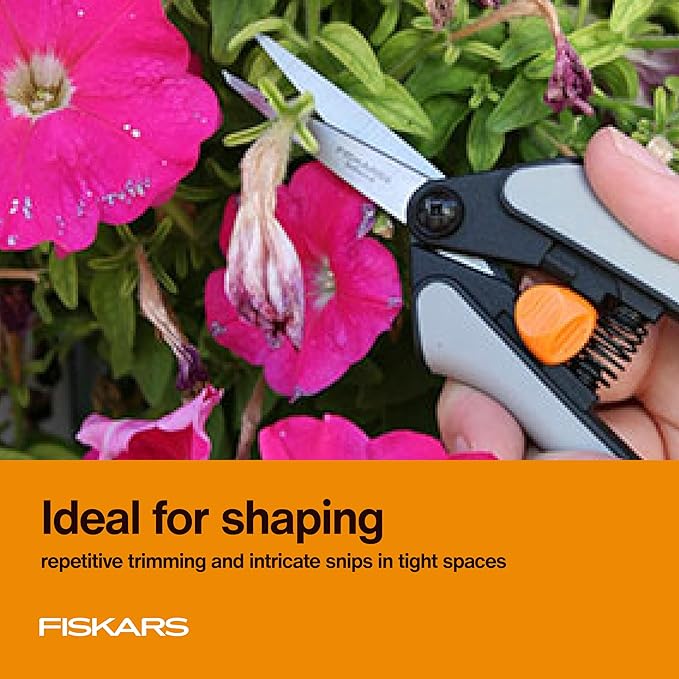 Fiskars 15pc Micro-Tip Pruning Snip Set, Precision Stainless Steel Blades, Softgrip Handles for Deadheading, Trimming & Shaping Small Plants - Bloomnest
