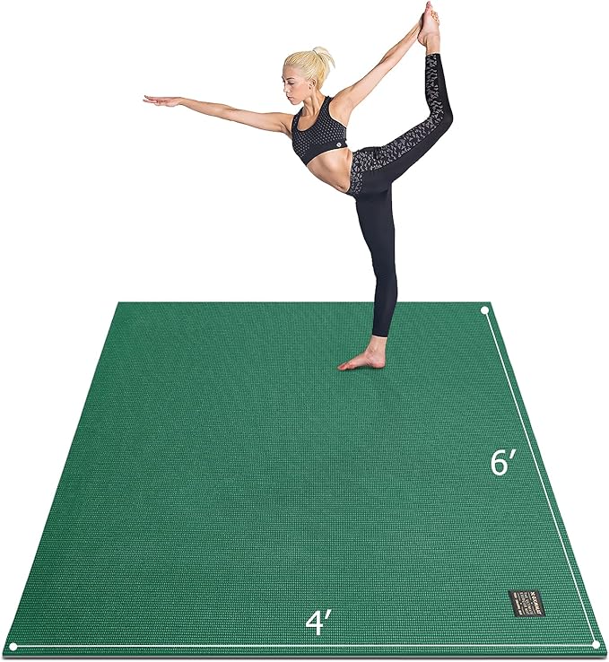 GXMMAT Large Yoga Mat 6'x4'/6'x6'/7'x5'(7mm/9mm), Extra Thick Workout Mats for Home Gym Flooring,Ultra Comfortable Non-Slip Quick Resilient Barefoot Wide Exercise Mat for Pilates,Stretching,Meditation - Bloomnest