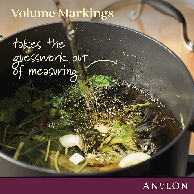 Anolon Advanced Home Hard-Anodized Nonstick Wide Stock Pot/Stockpot (7.5-Quart, Onyx) - Bloomnest
