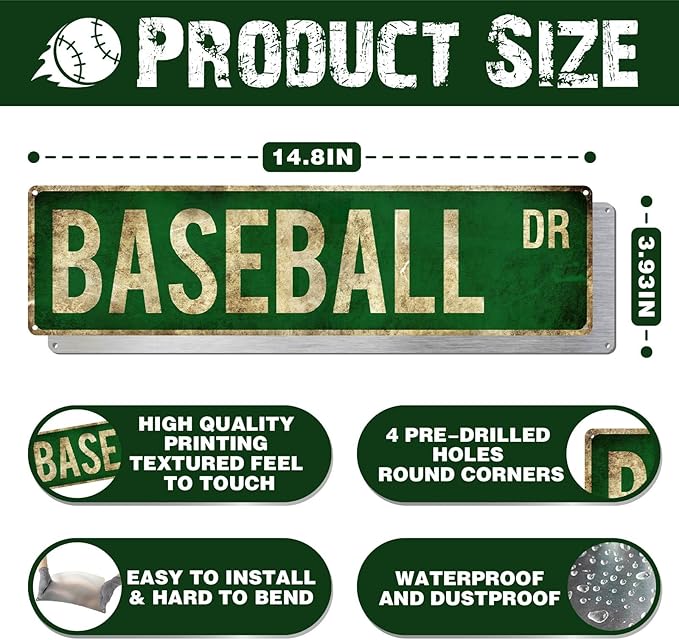 Rasonus Baseball Gifts for Boys 8-12 Accessories Room Decor Cool Stuff Sports Bedroom Posters Baseball Gear Wall Art Teen Boys Birthday Christmas Party Decorations - Bloomnest