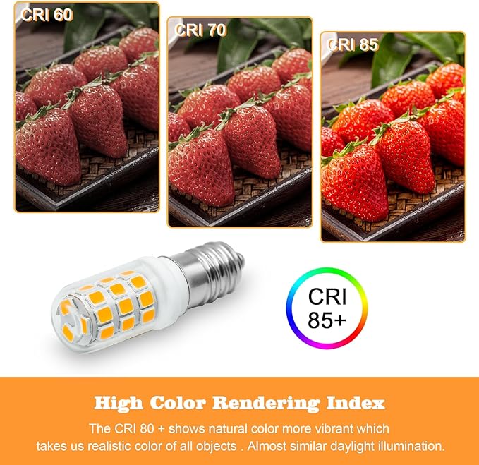 Christmas Tree Lighting 3W E12 Dryer LED Bulb 120V S6 Water Ice Dispenser, Dryer Drum, Night Light, Salt Lamp, Warm White 2700K Appliance Bulb, Non-dimmable, Pack of 2 - Bloomnest
