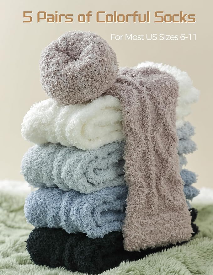 TEHOOK Warm & Cozy Valentines Gifts for Women, Fluffy Fuzzy Plush Sleeping Slipper Socks - Soft Warm Fabric - Bloomnest