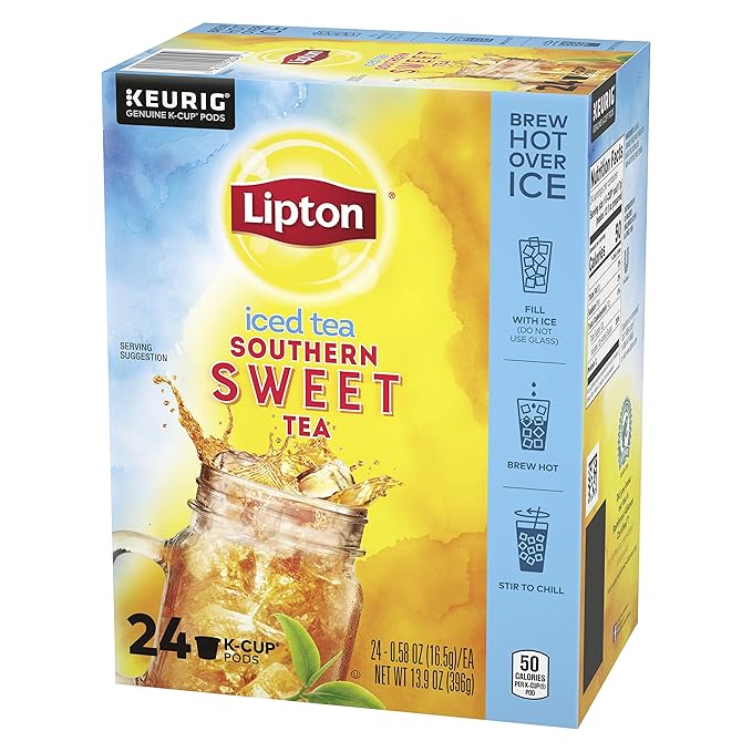 Lipton Iced Tea K-Cups, Southern Sweet Black Tea, 24 Total K-Cup Pods - Bloomnest