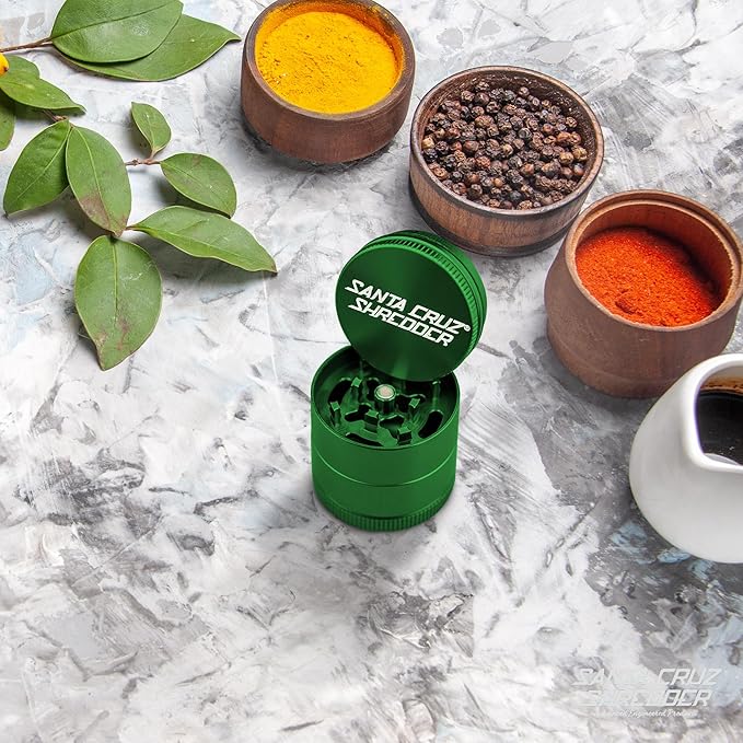 Santa Cruz Shredder Metal Spice Grinder Made in USA (Small (1.7 Inch), Green) - Bloomnest