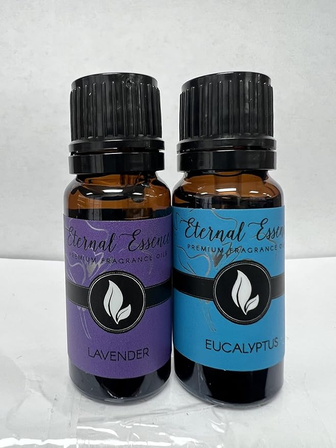 Eternal Essence Oils 2 Pack 10ml Premium Fragrance Oil - Eucalyptus & Lavender - for Candle, Soap Making, Aromatherapy, Diffusers, Home Care, & Humidifiers EternalEssenceOils