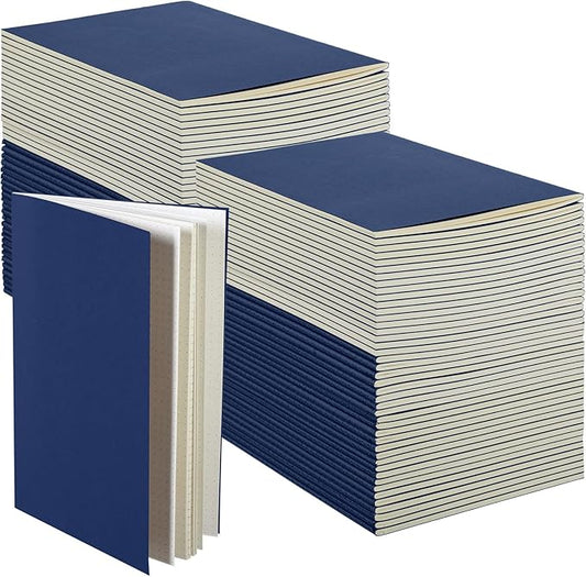 Mimorou 100 Pcs Journals Notebooks Bulk - Kraft Softcover A5 Small Notebooks 5.5 Inch x 8.3 Inch Notepads with 60 Page 30 Sheet for Writing Sketch Travel Office Supplies(Navy,Dot) - Bloomnest