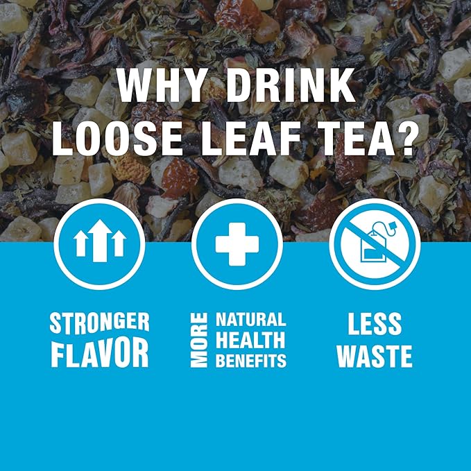 Tiesta Tea - Strawberry Lemonade, Loose Leaf, Strawberry Lemon Herbal Tea, Premium Non-Caffeinated Fruit Blend, Make Hot or Iced & Brews Up to 200 Cups, 16 Ounce Resealable Bulk Pouch - Bloomnest