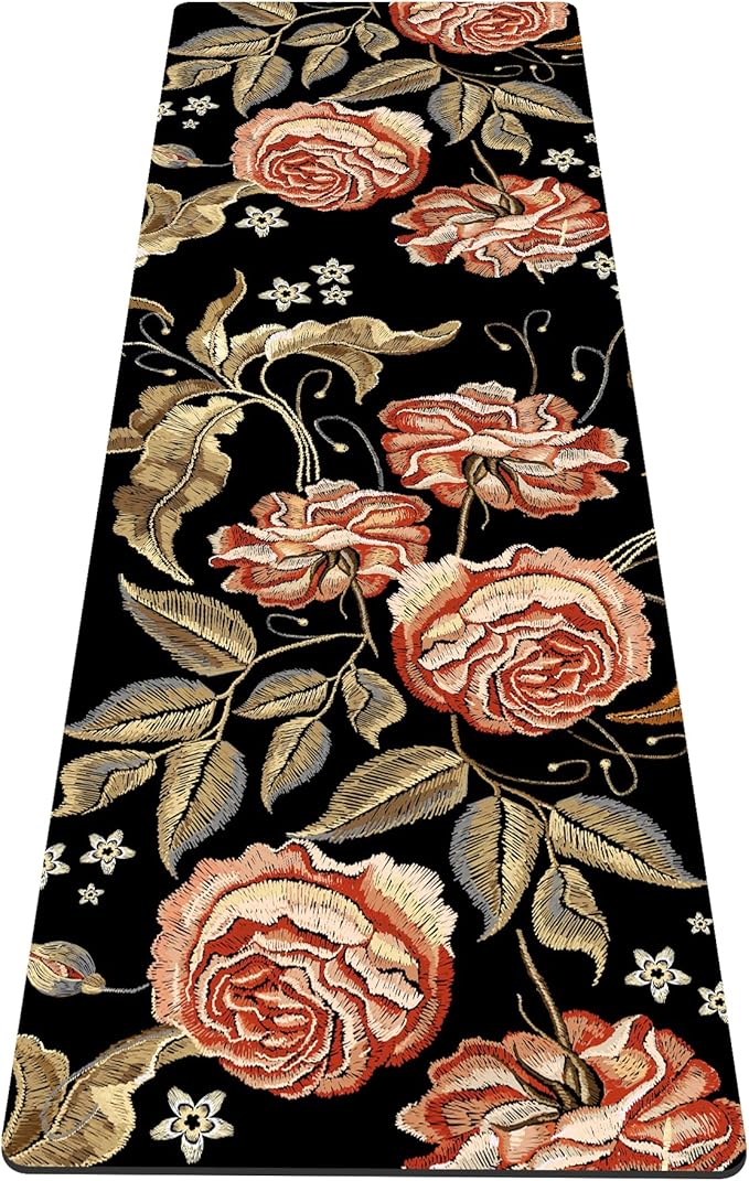nuveti Yoga Mat Print Extra Thick TPE Non Slip Fitness Exercise Mat with Carrying Bag,72"x24" Extra Thick 6MM Exercise & Workout Mat for Yoga, Pilates Fitness and Floor Exercises - Bloomnest