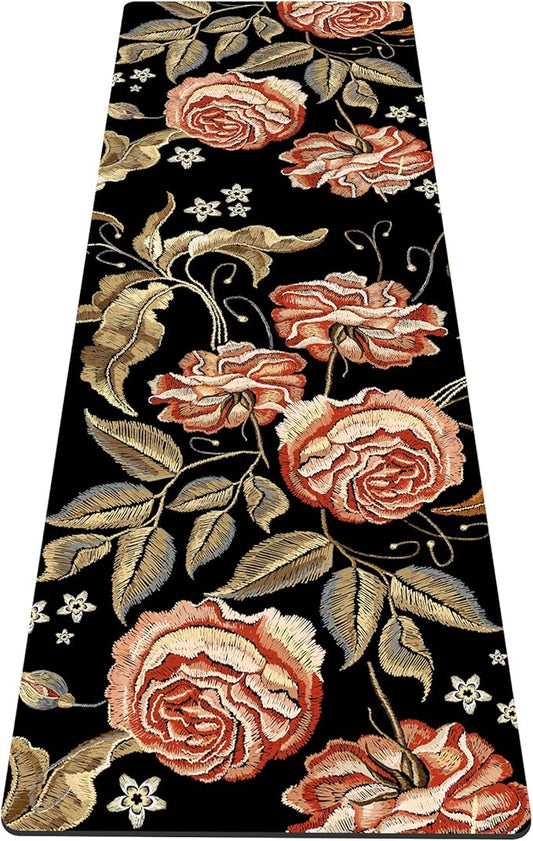 nuveti Yoga Mat Print Extra Thick TPE Non Slip Fitness Exercise Mat with Carrying Bag,72"x24" Extra Thick 6MM Exercise & Workout Mat for Yoga, Pilates Fitness and Floor Exercises - Bloomnest