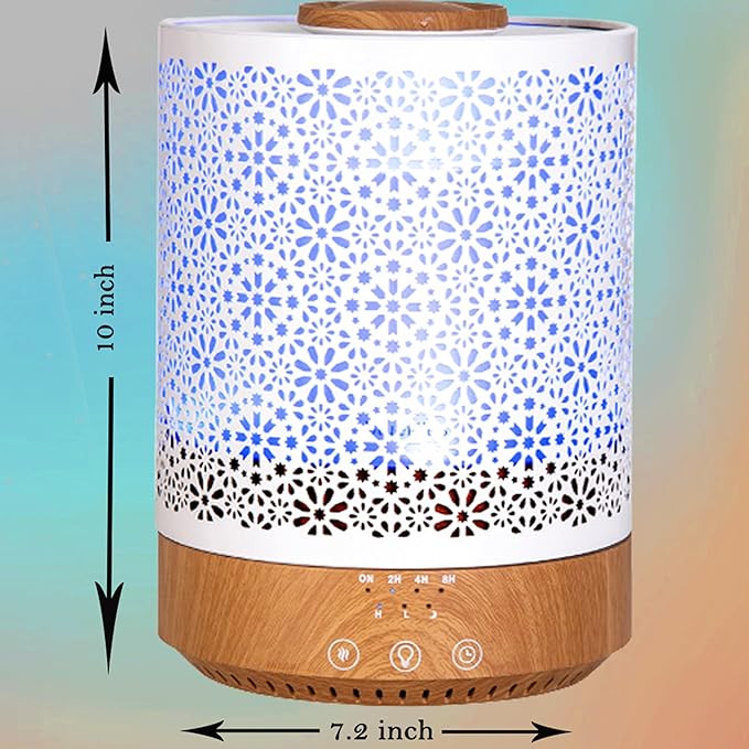 BlueHills 2500 ML Humidifier with Essential Oil Diffuser Combo Aroma Home Décor Design for Large Bed Bath Kids Baby Living Rooms Big Capacity LED Lights Scent Ultrasonic Cool Mist Wood Grain F006 - Bloomnest