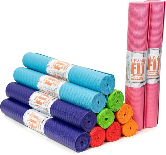 12-Pack Value Yoga Mat, 68" x 24" Non Slip Exercise Mat, 3mm Thick Gym Mat, Bulk Non Toxic Yoga Mats for Home Workout and Studios - Bloomnest