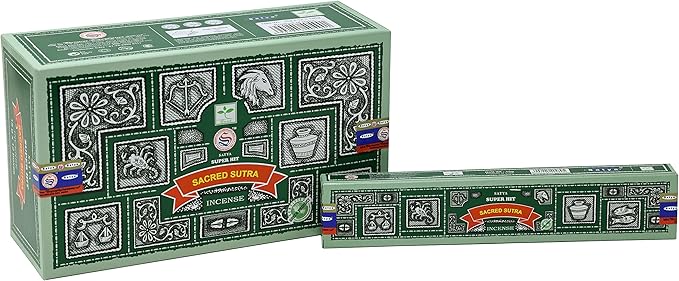 EARTH Satya Super Sacred Sutra Incense Sticks 15 GMS (Pack of 12) (Green Certified) Indian Perfumed Hand Rolled Agarbatti Perfect for Worship, Church, Relaxation, Medication, Positivity, Healing,Yoga Earth