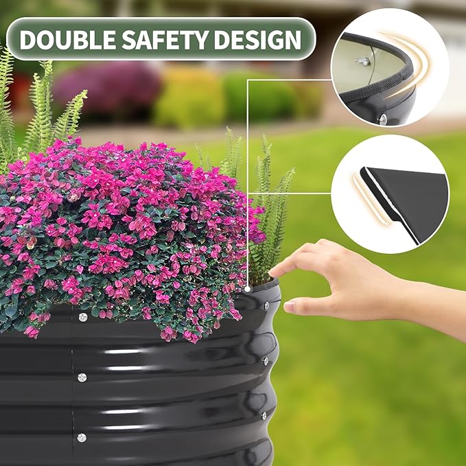 1MORE Galvanized Raised Garden Bed- Planter Garden Boxes Outdoor, Raised Beds for Gardening, 4x2x1ft Metal Garden Bed Kit for Vegetables Flower, Planter Raised Beds with Tools.Gray-2pack - Bloomnest