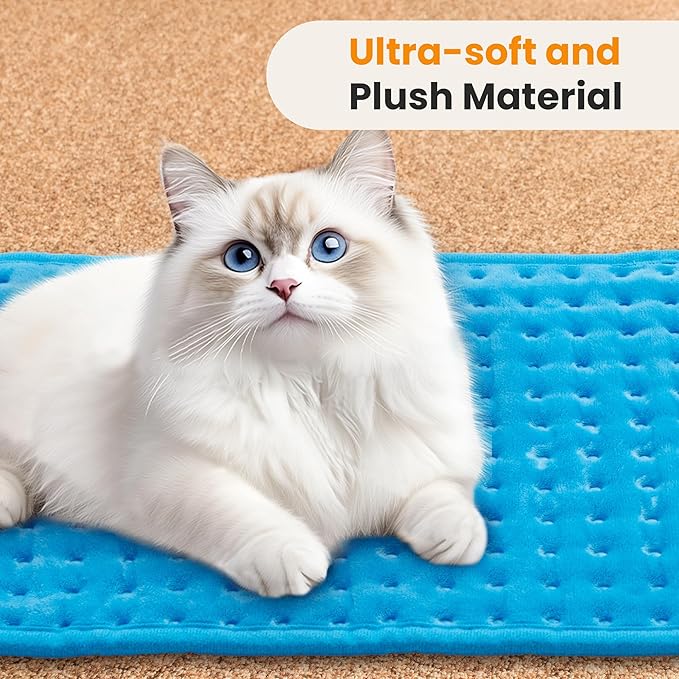 Electric Heating Pad for Back Pain Relief & Cramps - 6 Heat Settings,Auto Shut Off,Moist Heat Options,Portable Heated Pads for Neck/Shoulder Machine Washable Gift for Men Women,Blue,12"x24" - Bloomnest