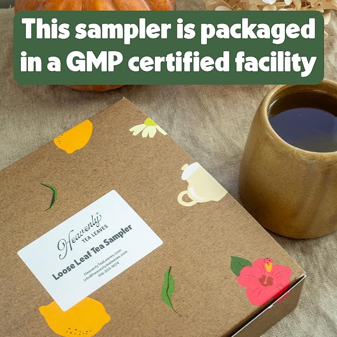 Heavenly Tea Leaves Organic 9 Flavor Variety Pack | Loose Leaf Tea Sampler (Approximately 90 Cups) | Premium Gift Set Assortment of Green, Herbal, Black & White Teas | Hot or Iced, High to No Caffeine | Sampler, Great Iced or Hot, High to No Caffeine - Bloomnest