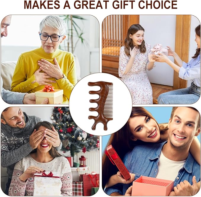 Nogeqi Wooden Scalp Massager, 4 in 1 Wooden Comb, Scalp Massage Comb, Massage Combs for Hair, Face, Eye Neck Body Gua Sha Massage,Scalp Care & Stress Relief Bloomnest