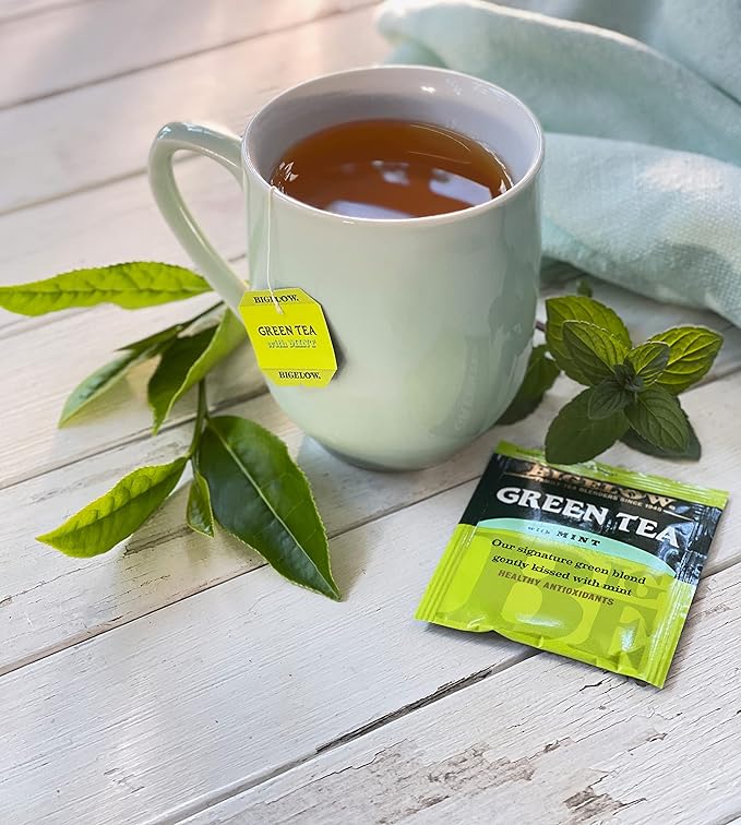 Bigelow Tea Green Tea with Mint, Caffeinated Tea with Green Tea and Peppermint, 20 Count (Pack of 6), 120 Total Tea Bags - Bloomnest