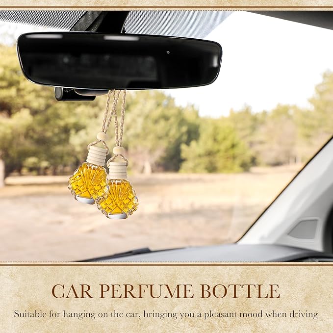 BBTO 50 Pcs Hanging Car Air Freshener Car Diffuser Bottles Empty Glass Perfume Bottle Freshener Diffuser Bottle Pendant for Essential Oil Fragrance Aromatherapy Bottle Ornament(Shell) - Bloomnest