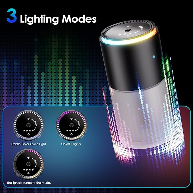 Car Air Freshener, Smart Car Air Freshener,car Diffuser with 150 ML (5oz) Capacity Multi-fragrance,RGB Music Syncing Light, Auto On/Off (Cologne) - Bloomnest