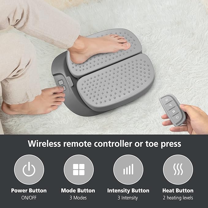 Snailax Vibration Foot Massager with Heat,Remote Control,Adjustable Vibration Speed Electric Massager Machine for Circulation,Plantar Fasciitis, Pain - Bloomnest