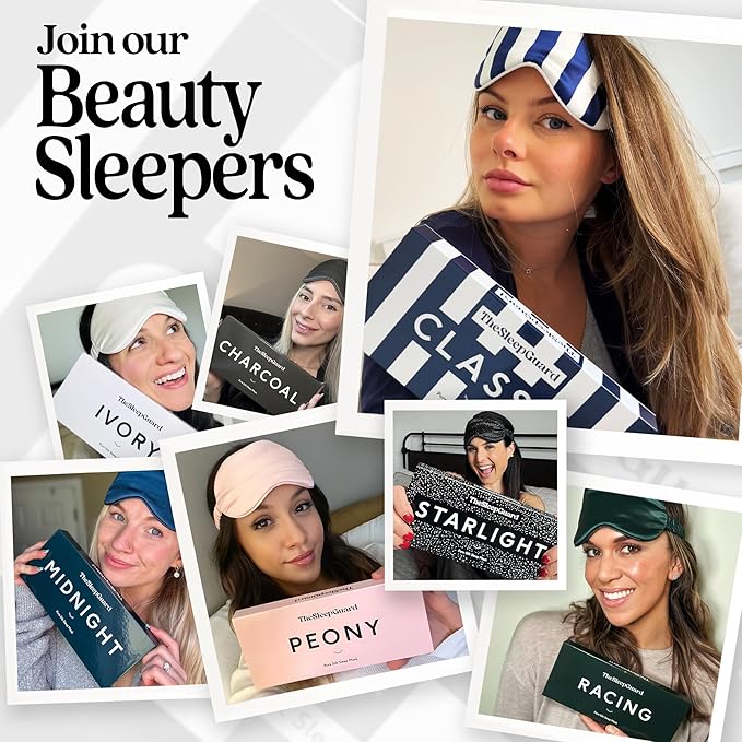 TheSleepGuard Pure Silk Sleep Mask [100% 6A Mulberry Silk, 22 Momme] Light Blocking Travel Essentials. Eye Masks for Sleeping. Black Oeko-Tex Blindfold. Eye Covers for Men & Women