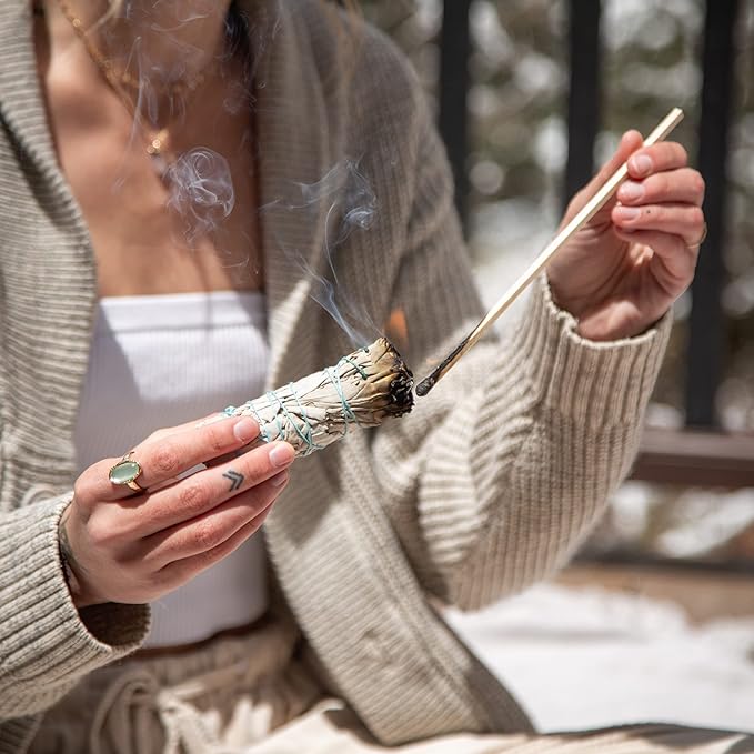 JL Local Smudge Kit Refill - White Sage & Palo Santo for Smudging, Healing, Smoke Cleansing, Meditating & Incense (Sage & Palo Refill) JLLocal