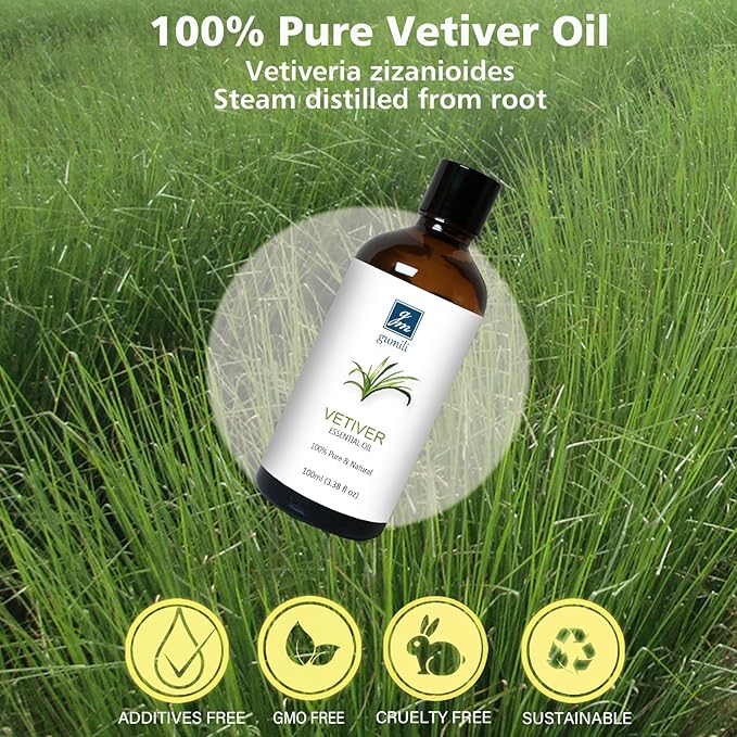 Vetiver Essential Oil Scent Oil for Home Diffuser, Perfume, Hand Soaps- 100ml/3.38 Oz - Bloomnest