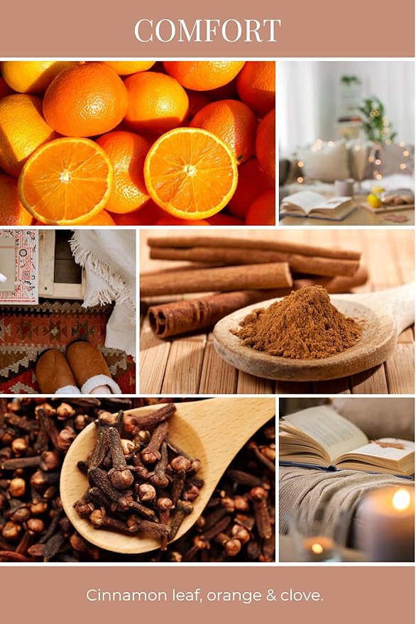 ECO CANDLE CO. Essentials Candle, Comfort, 8 oz. - Scents of Cinnamon, Orange, & Clove - 100% Soy Wax, No Lead, Hand Poured, Phthalate Free, Made from Midwest Grown Soybeans, All Natural Wicks - Bloomnest