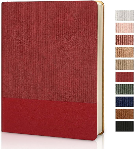 Lined Journal Notebook for Work College Ruled Note Book 7.2"x9.6" B5 PU Leather Daily Journaling 160 Pages for Women Men Writing Home School Supplies Business (Red) - Bloomnest
