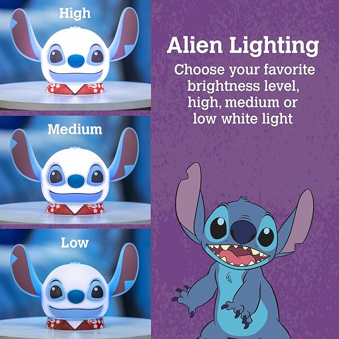 Disney Lilo and Stitch Squish Light, Night Light for Kids, USB Lamp, Battery Operated, Dimmable, Ideal for Bedroom, Playroom, Living Room, and More, 83063 - Bloomnest