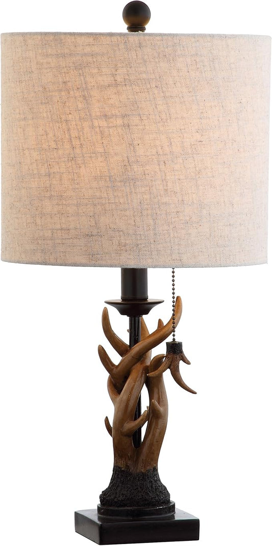 Jonathan Y JYL1031A Gaston 20.5" Resin Mini LED Table Lamp, Farmhouse, Traditional, Cottage, Rustic, Office, Living Room, Family Room, Dining Room, Bedroom, Hallway, Foyer, Brown - Bloomnest