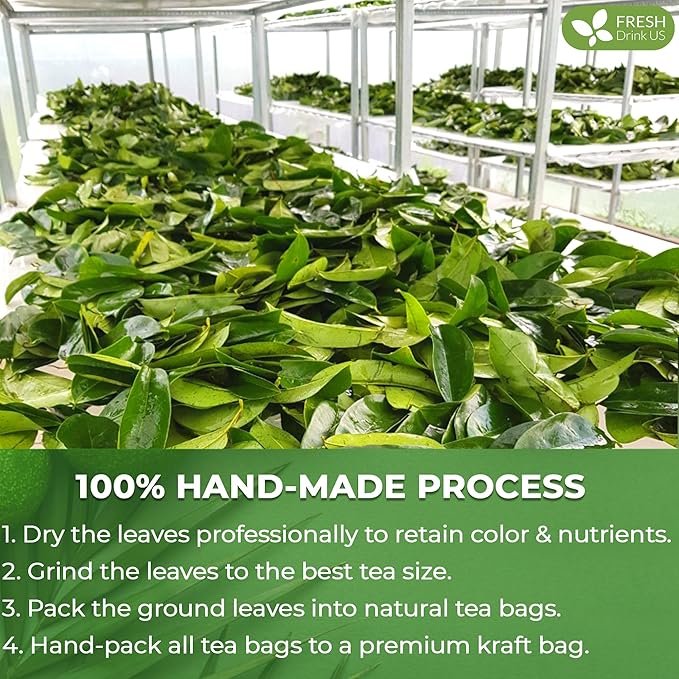 FreshDrinkUS, Premium 10 Soursop Graviola Leaf Tea Bags, 100% Natural & Pure from Soursop Leaves, Hoja Guanabana Herbal Tea. Made with Natural Material Tea Bags. No Sugar, No Caffeine, Vegan. - Bloomnest