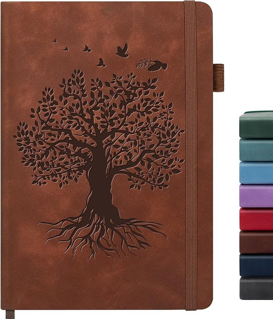 Lined Journal Notebook for Women Men, A5 Hardcover Leather Journals for Writing, 200 Pages Thick Paper, Daily Journal Notebook for Work, School, Note Taking, Business, Travel, College Ruled - Bloomnest